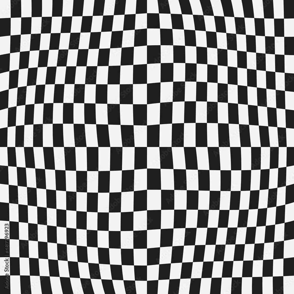 Aufkleber Convex endless checkered panel. Vector and seamless checkered pattern board.
