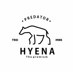 vintage retro hipster hyena logo vector outline monoline art icon