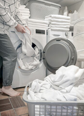 wash dry towel home basket laundry washing machine hotel