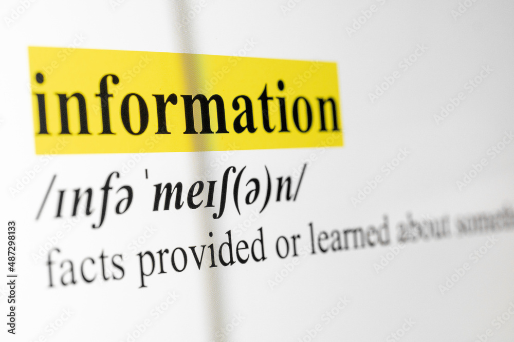 Poster Information Text Macro Shot Highlighted in Yellow Color On Computer Screen