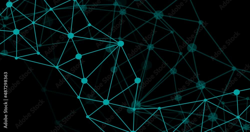 Wall mural modern networking parallax animation of connected lines and dots