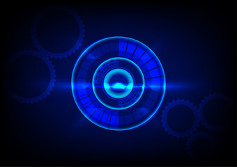 graphics design Hitech technology circle style glow blue color tone  network technology futuristic vector illustration 