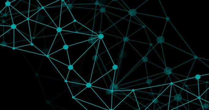 modern networking Parallax animation of connected lines and dots
