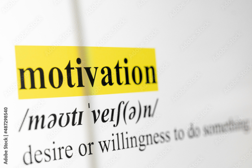Poster Motivation Text Macro Shot Highlighted in Yellow Color On Computer Screen