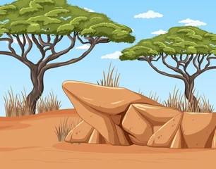 Desert landscape with trees © blueringmedia