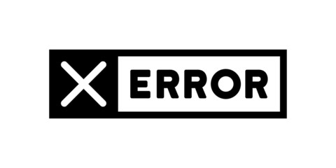 Error icon. 404 error page not found. Warning sign. Vector on isolated white background. EPS 10