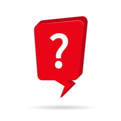 Question mark. Question mark in box. Ask icon. Logo for faq, answer, chat, help and speech. Sign of think for quiz, poll and questionnaire. Vector illustration