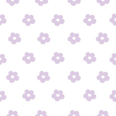 seamless pattern with pastel purple flowers for fabric, print, fashion, wallpaper