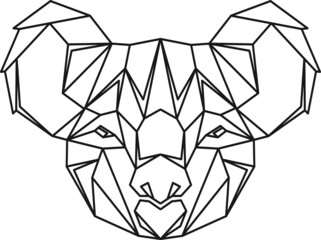 Vector. Abstract geometric koala head. Linear polygonal animal. © Алена Гривенюк