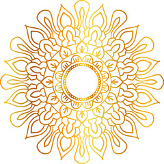 Mandala design, golden flower art, decoration, wedding, vintage