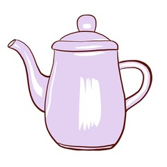 Coffee pot hand drawing illustration. Isolaned on white background