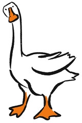 Goose sketch Doodle Funny cartoon character Simple vector illustration. Hand drawn line art © Sasha Al