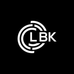 LBK letter logo design on black background.LBK creative initials letter logo concept.LBK vector letter design.