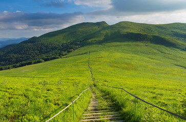 Green Bieszczady, View from Bukowe Berdo sunny day, Spring in the mountains © uranos1980