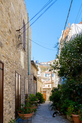 Fototapeta na wymiar authentic narrow streets in Lefkara in Cyprus