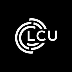 LCU letter logo design on black background.LCU creative initials letter logo concept.LCU vector letter design.