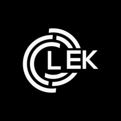 LEK letter logo design on black background.LEK creative initials letter logo concept.LEK vector letter design.