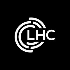 LHC letter logo design on black background.LHC creative initials letter logo concept.LHC vector letter design.