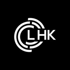 LHK letter logo design on black background.LHK creative initials letter logo concept.LHK vector letter design.