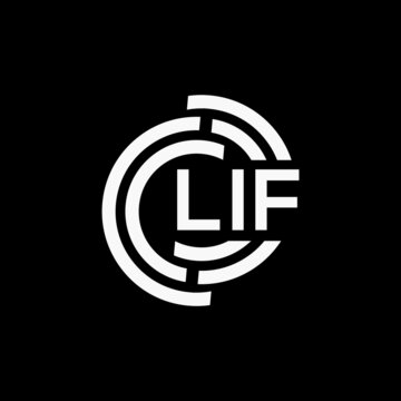 LIF letter logo design on black background.LIF creative initials letter logo concept.LIF vector letter design.