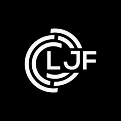 LJF letter logo design on black background.LJF creative initials letter logo concept.LJF vector letter design.