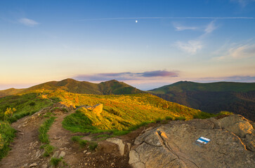 Green Bieszczady, View from Bukowe Berdo sunny day, Spring in the mountains © uranos1980