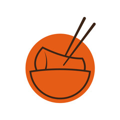 Tteokbokki Noodle vector. Korean food. Spicy rice cake. Tteokbokki logo design.