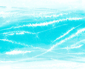 Fototapeta na wymiar Transparent watercolor sea ocean wave blue turquoise colored background. gradient from white to blue. Brush strokes approach the ocean. hand painted waves illustration backdrop Grunge color cover.
