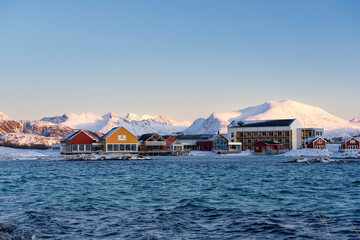 Cabins on the island of Tromsø Norway
