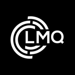 LMQ letter logo design on black background.LMQ creative initials letter logo concept.LMQ vector letter design.