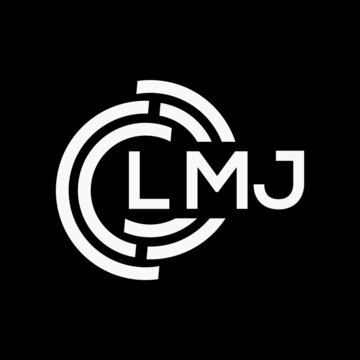 LMJ letter logo design on black background.LMJ creative initials letter logo concept.LMJ vector letter design.