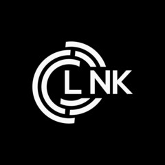 LNK letter logo design on black background.LNK creative initials letter logo concept.LNK vector letter design.