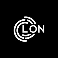 Fototapeta premium LON letter logo design on black background.LON creative initials letter logo concept.LON vector letter design.