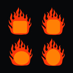 hand drawn fire frames free vector