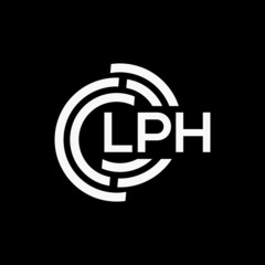 LPH letter logo design on black background.LPH creative initials letter logo concept.LPH vector letter design.