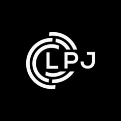 LPJ letter logo design on black background.LPJ creative initials letter logo concept.LPJ vector letter design.
