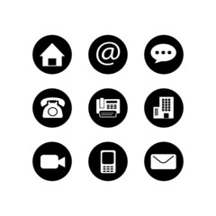 icons set contact person with black circle