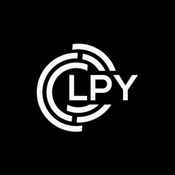 LPY letter logo design on black background.LPY creative initials letter logo concept.LPY vector letter design.