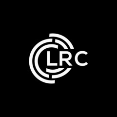 LRC letter logo design on black background.LRC creative initials letter logo concept.LRC vector letter design.