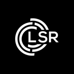 LSR letter logo design on black background.LSR creative initials letter logo concept.LSR vector letter design.