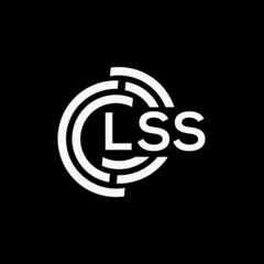 LSS letter logo design on black background.LSS creative initials letter logo concept.LSS vector letter design.
