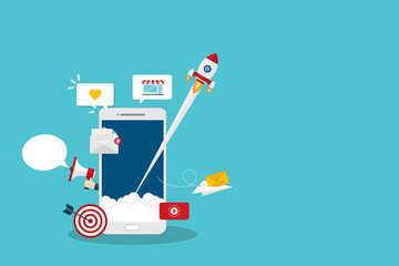 Digital marketing. Marketing campaign, newsletter marketing, drip marketing.