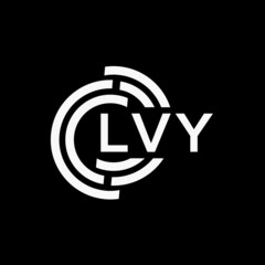LVY letter logo design on black background.LVY creative initials letter logo concept.LVY vector letter design.