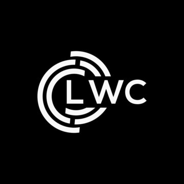 LWC letter logo design on black background.LWC creative initials letter logo concept.LWC vector letter design.