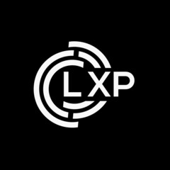 LXP letter logo design on black background.LXP creative initials letter logo concept.LXP vector letter design.