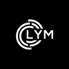LYM letter logo design on black background.LYM creative initials letter logo concept.LYM vector letter design.