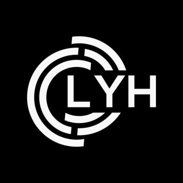 LYH letter logo design on black background.LYH creative initials letter logo concept.LYH vector letter design.