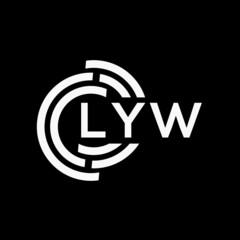 LYW letter logo design on black background.LYW creative initials letter logo concept.LYW vector letter design.