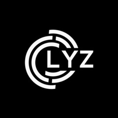LYZ letter logo design on black background.LYZ creative initials letter logo concept.LYZ vector letter design.