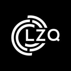 LZQ letter logo design on black background.LZQ creative initials letter logo concept.LZQ vector letter design.